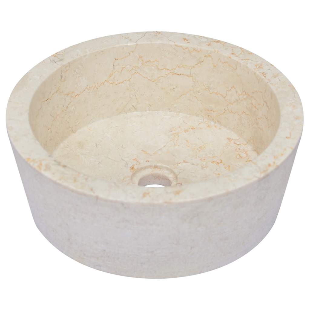 håndvask Ø40x15 cm marmor cremefarvet