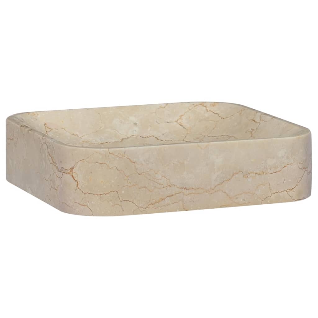 håndvask 40x40x10 cm marmor cremefarvet