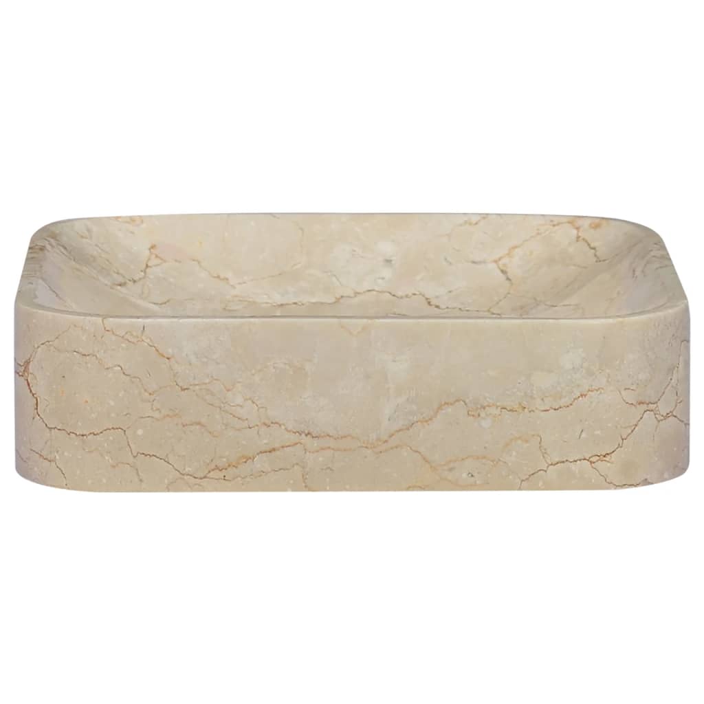 håndvask 40x40x10 cm marmor cremefarvet