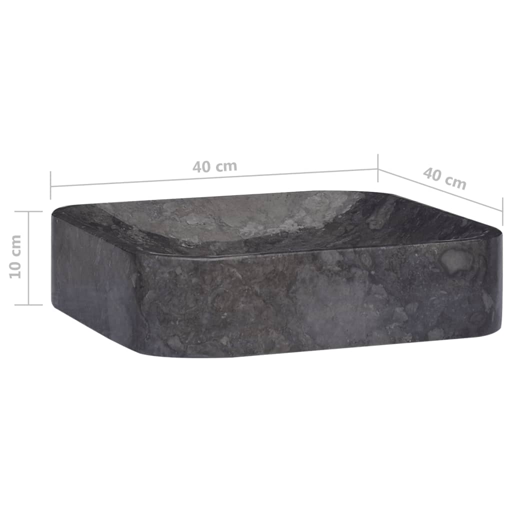 håndvask 40x40x10 cm marmor sort