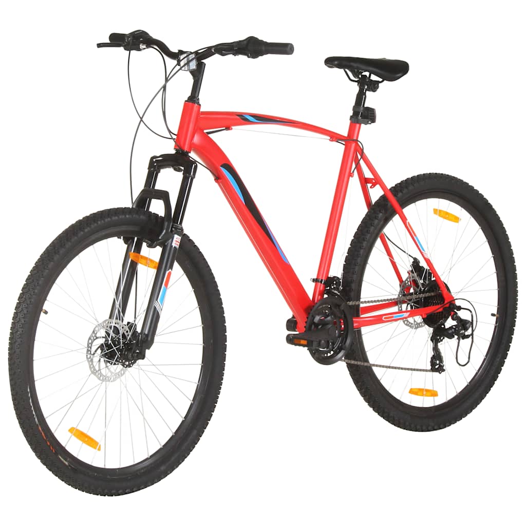 mountainbike 21 gear 29 tommer hjul 53 cm stel rød