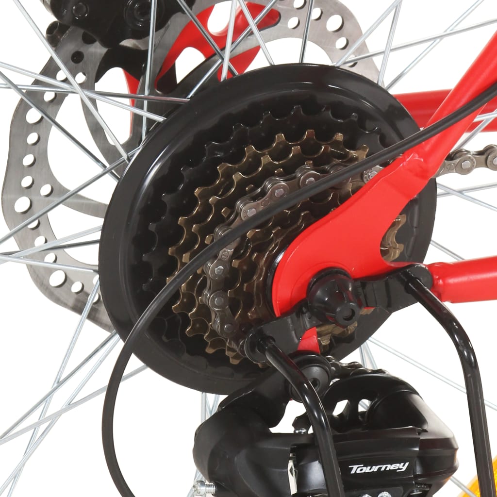 mountainbike 21 gear 27,5 tommer hjul 42 cm rød