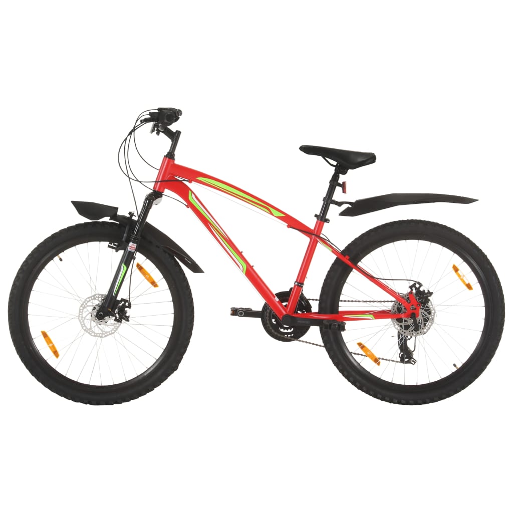 mountainbike 21 gear 26 tommer hjul 36 cm rød