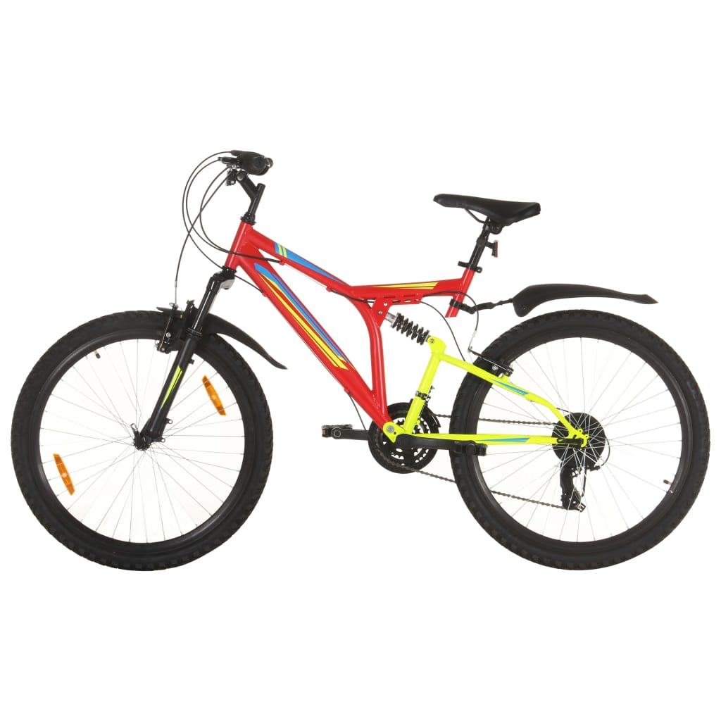 mountainbike 21 gear 26 tommer hjul 49 cm rød