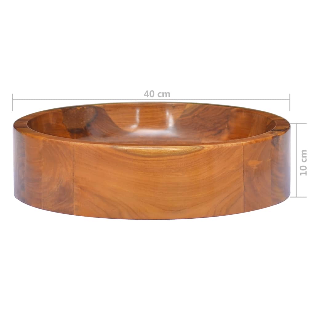 håndvask Φ40x10 cm massivt teaktræ