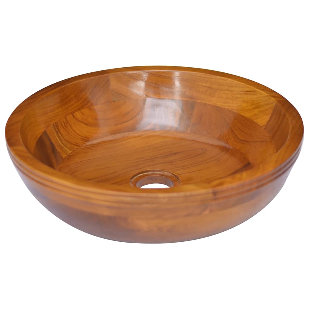 håndvask Φ40x10 cm massivt teaktræ