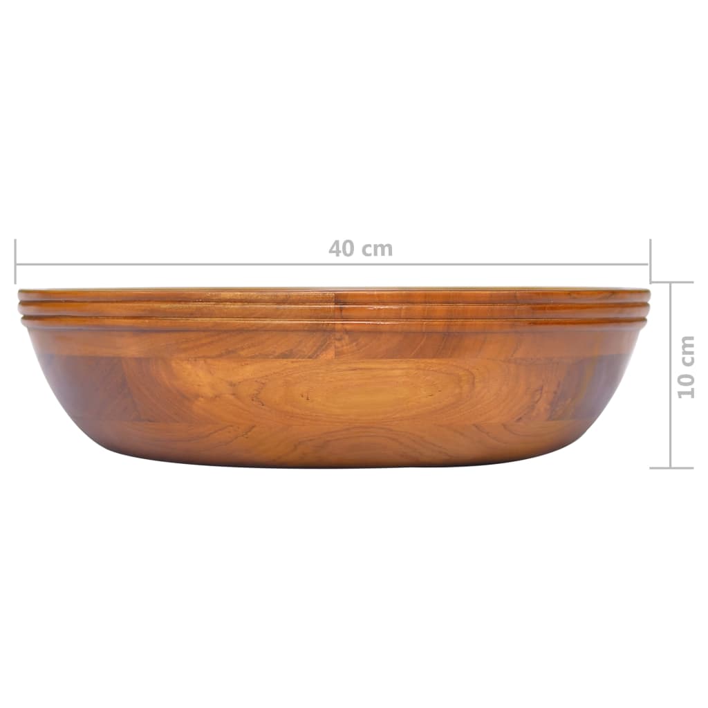 håndvask Φ40x10 cm massivt teaktræ