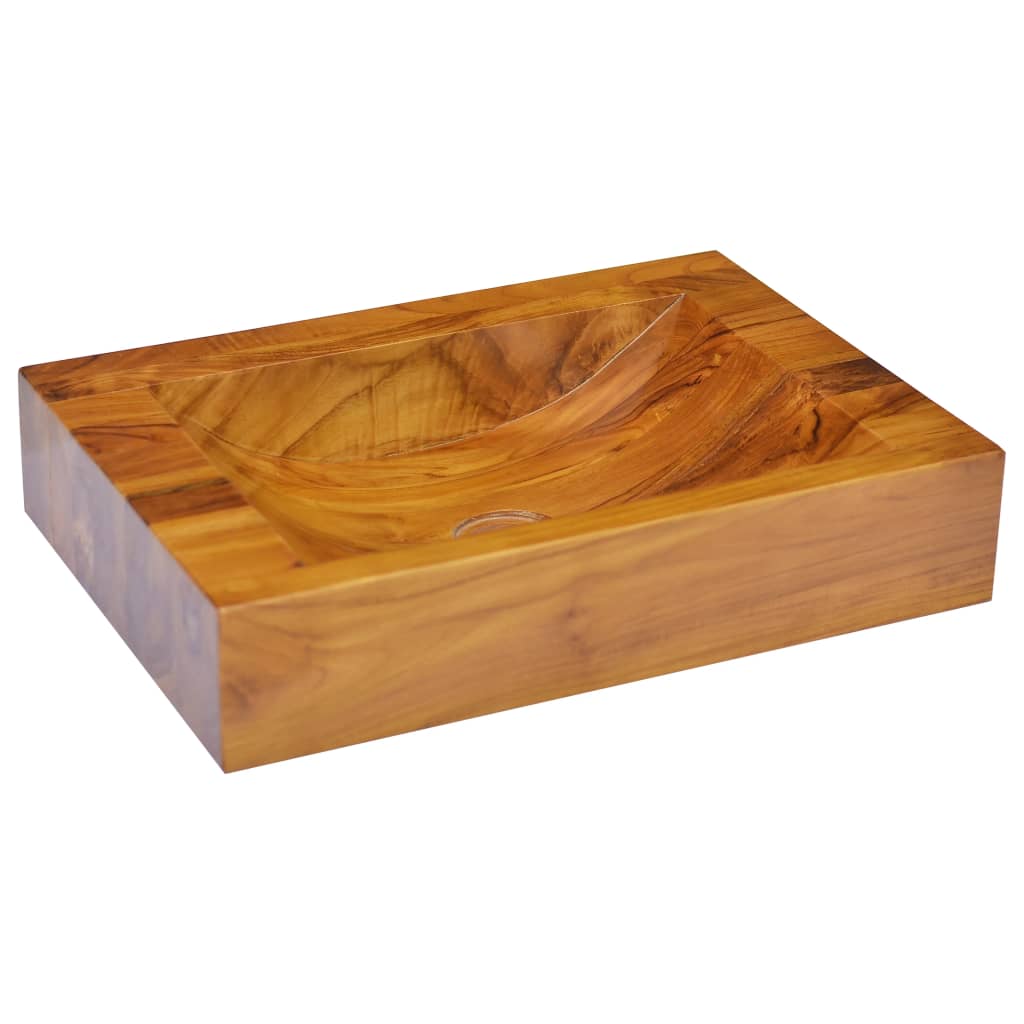 håndvask 50x35x10 cm massivt teaktræ
