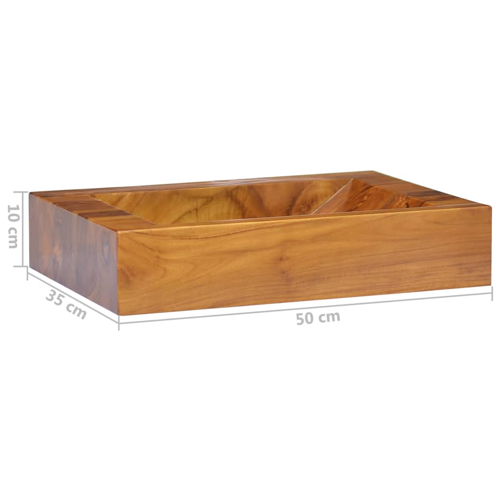 håndvask 50x35x10 cm massivt teaktræ