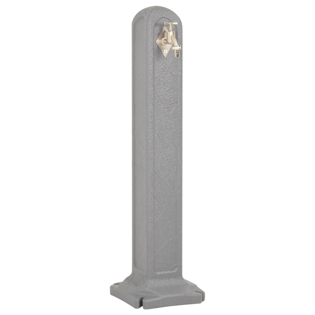 havevandpost med hane stenlook lysegrå