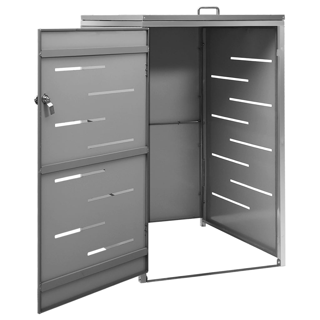 enkelt skraldespandsskjuler 69x77,5x112,5 cm rustfrit stål