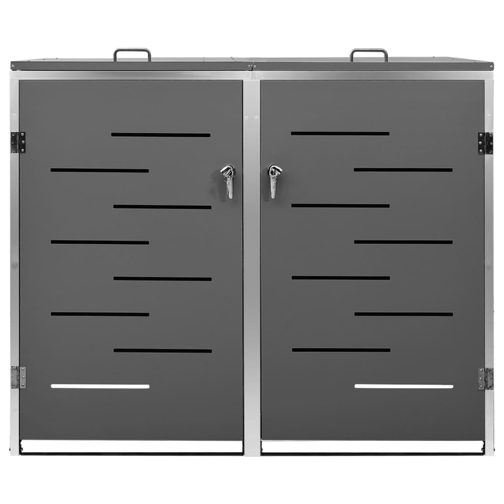 dobbelt skraldespandsskjuler 138x77,5x112,5 cm rustfrit stål