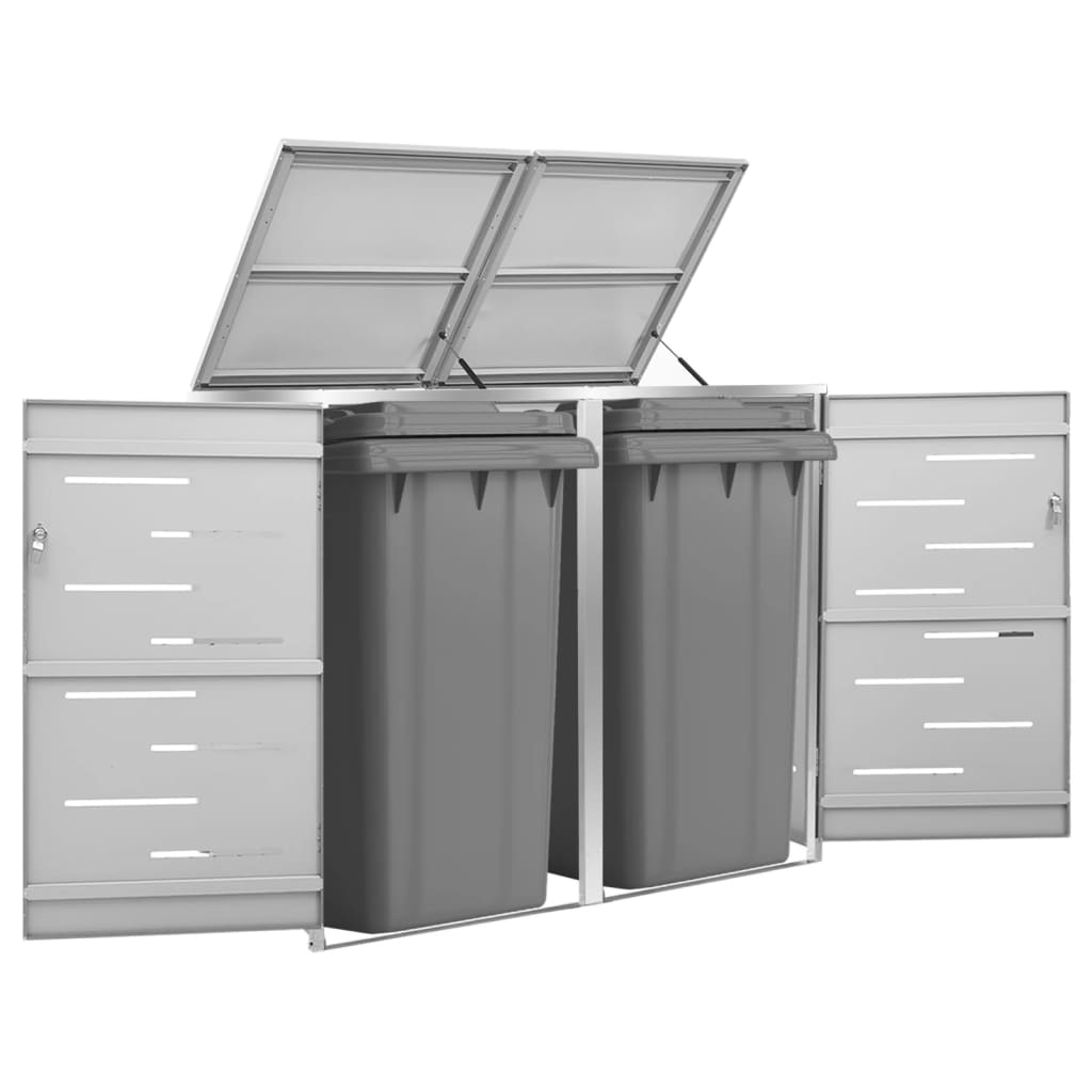 dobbelt skraldespandsskjuler 138x77,5x112,5 cm rustfrit stål