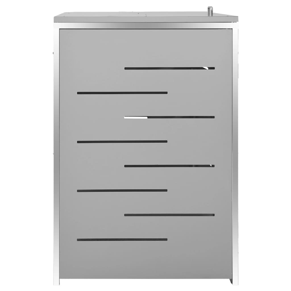 firedobbelt skraldespandsskjuler 276,5x77,5x112,5 rustfrit stål