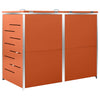 dobbelt skraldespandsskjuler 138x77,5x112,5 cm rustfrit stål