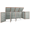 firedobbelt skraldespandsskjuler 276,5x77,5x112,5 rustfrit stål