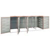 firedobbelt skraldespandsskjuler 276,5x77,5x112,5 rustfrit stål