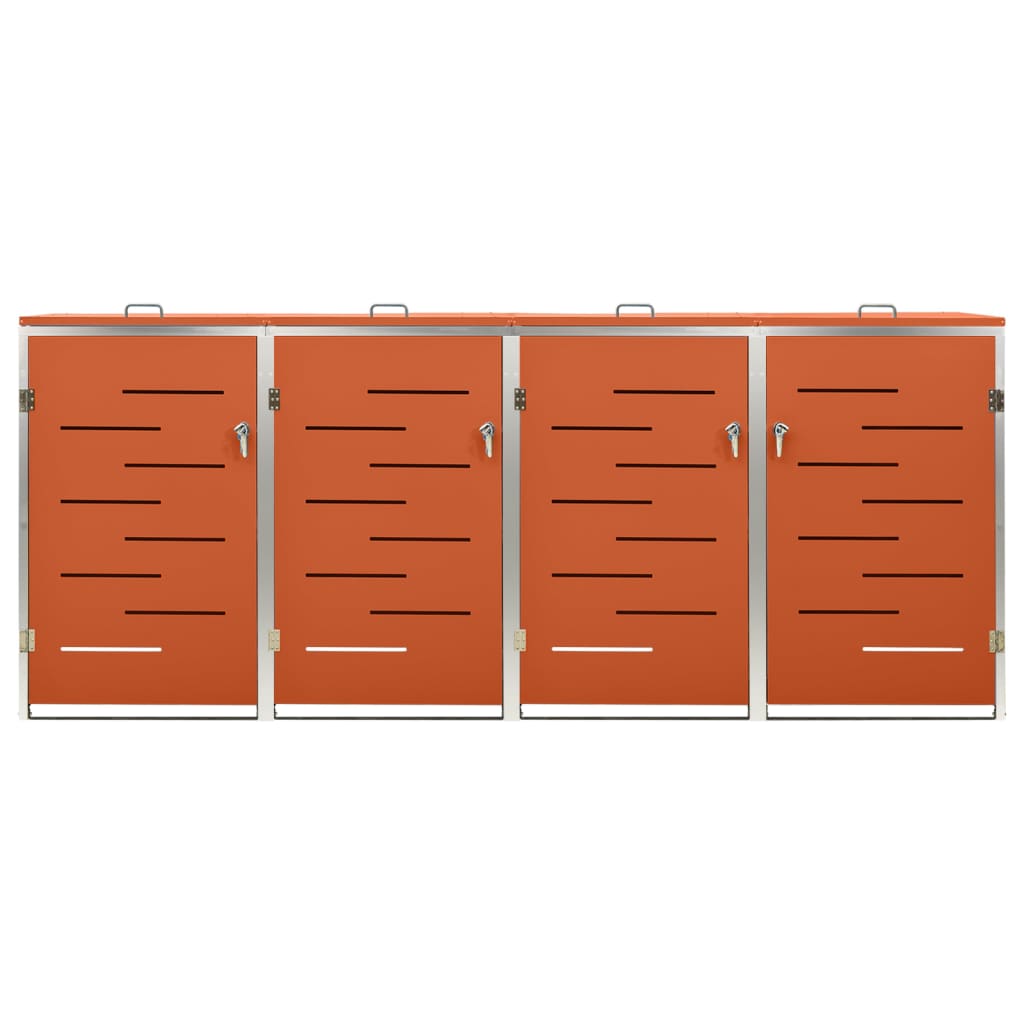 firedobbelt skraldespandsskjuler 276,5x77,5x112,5 rustfrit stål
