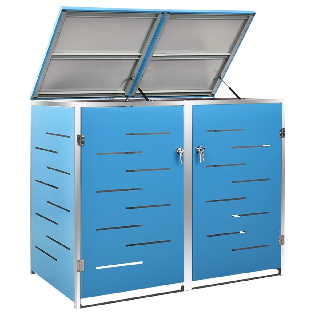 dobbelt skraldespandsskjuler 138x77,5x112,5 cm rustfrit stål