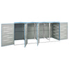 firedobbelt skraldespandsskjuler 276,5x77,5x112,5 rustfrit stål