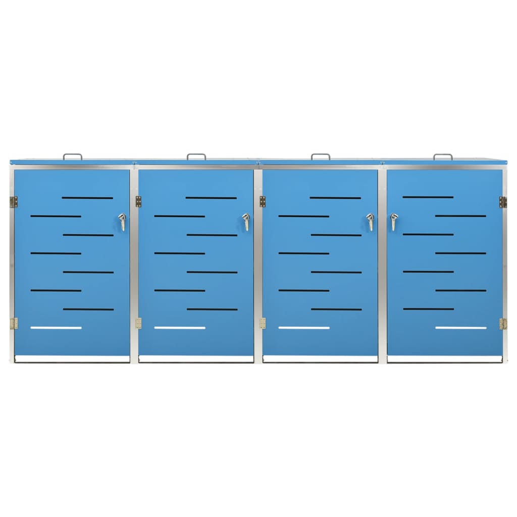 firedobbelt skraldespandsskjuler 276,5x77,5x112,5 rustfrit stål