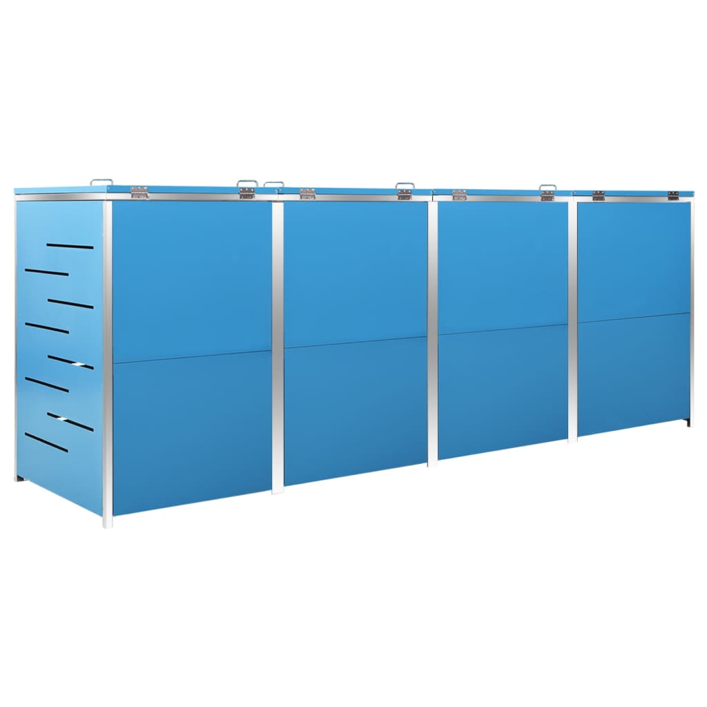 firedobbelt skraldespandsskjuler 276,5x77,5x112,5 rustfrit stål