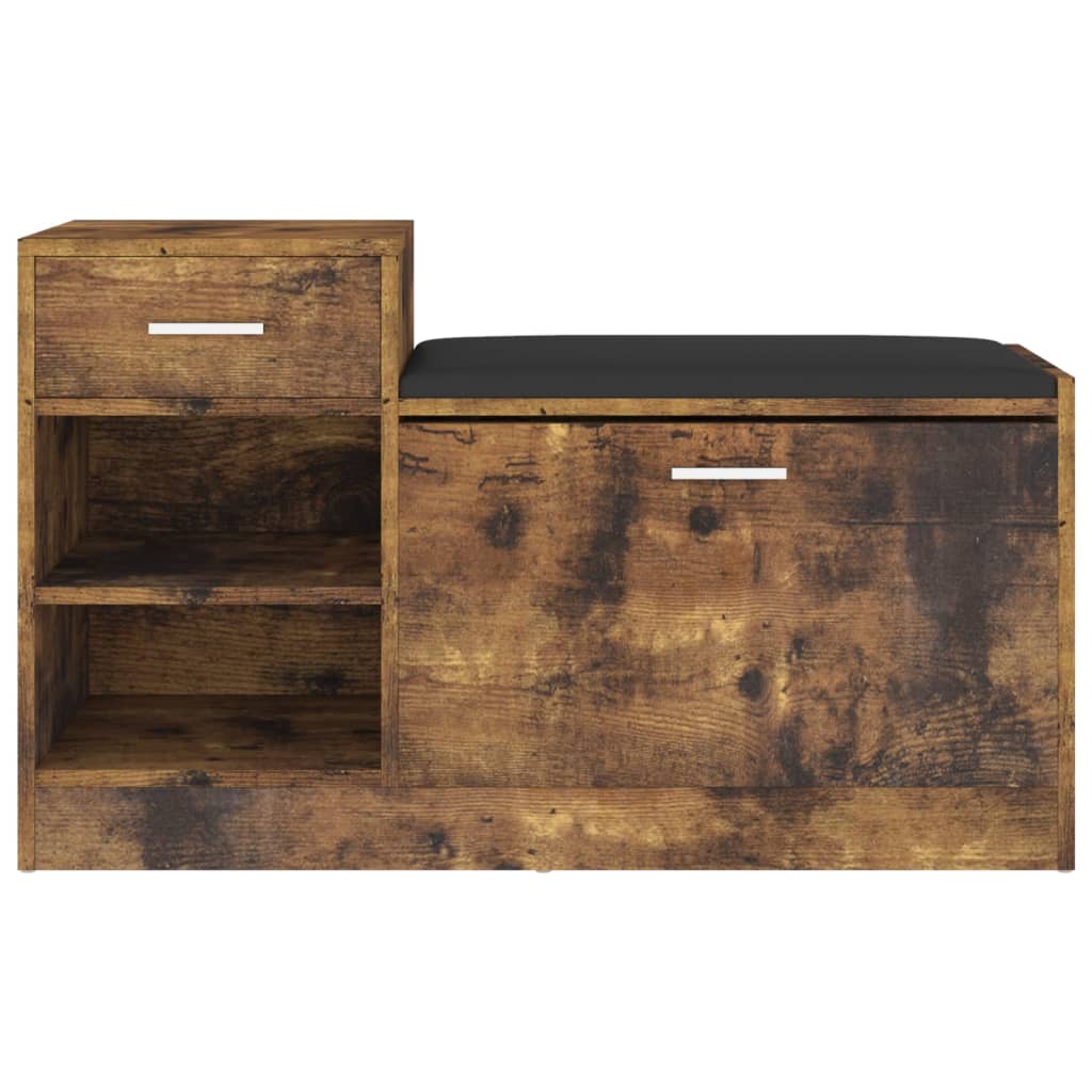 skobænk 94,5x31x57 cm konstrueret træ røget eg