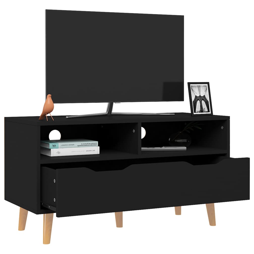 tv-bord 90x40x48,5 cm konstrueret træ sort