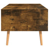 sofabord 100x49,5x43 cm konstrueret træ røget eg