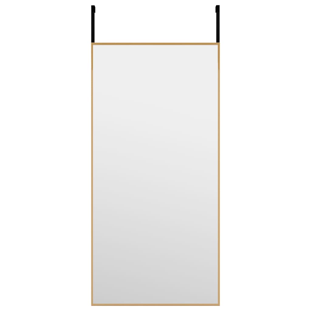 dørspejl 30x60 cm glas og aluminium guldfarvet