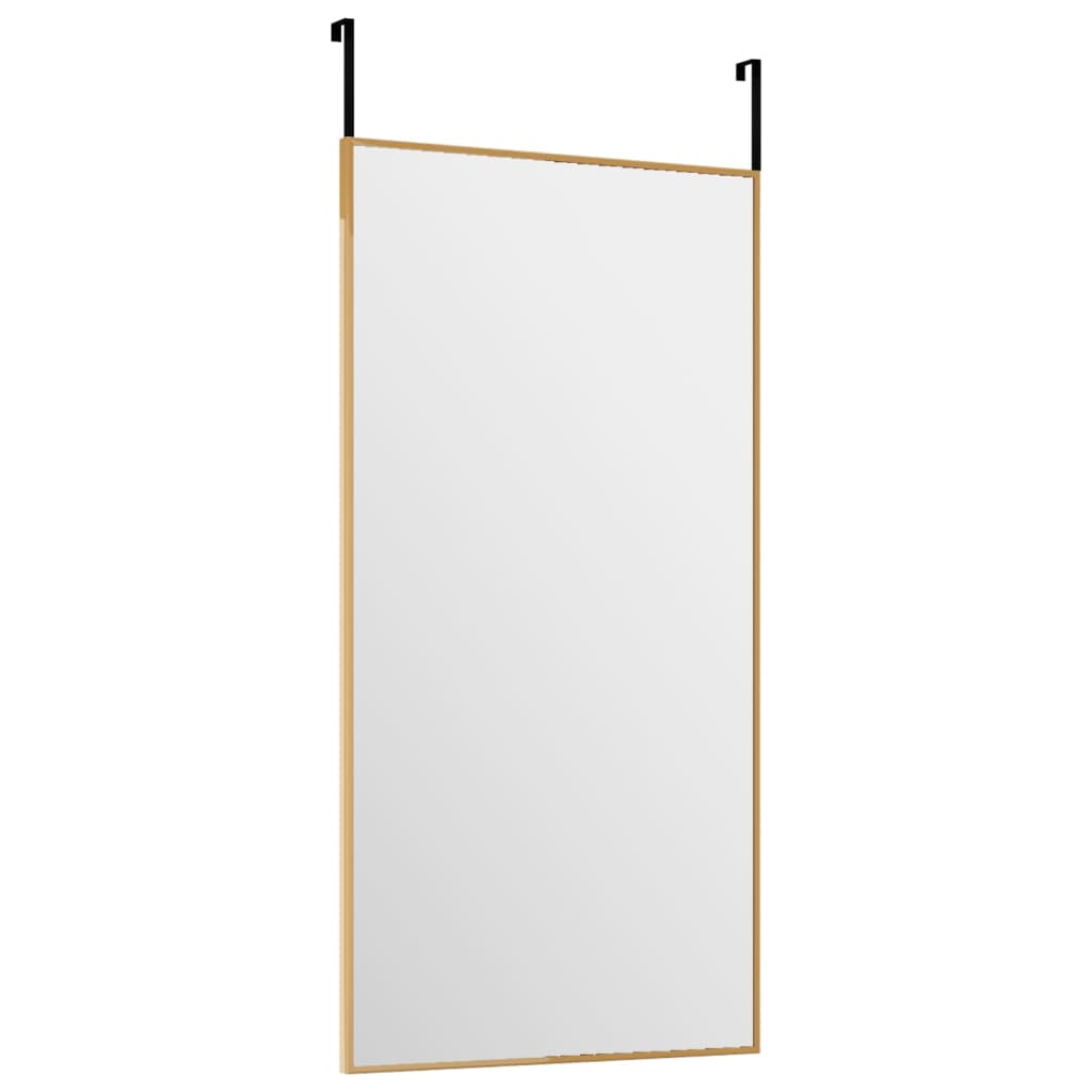 dørspejl 30x60 cm glas og aluminium guldfarvet