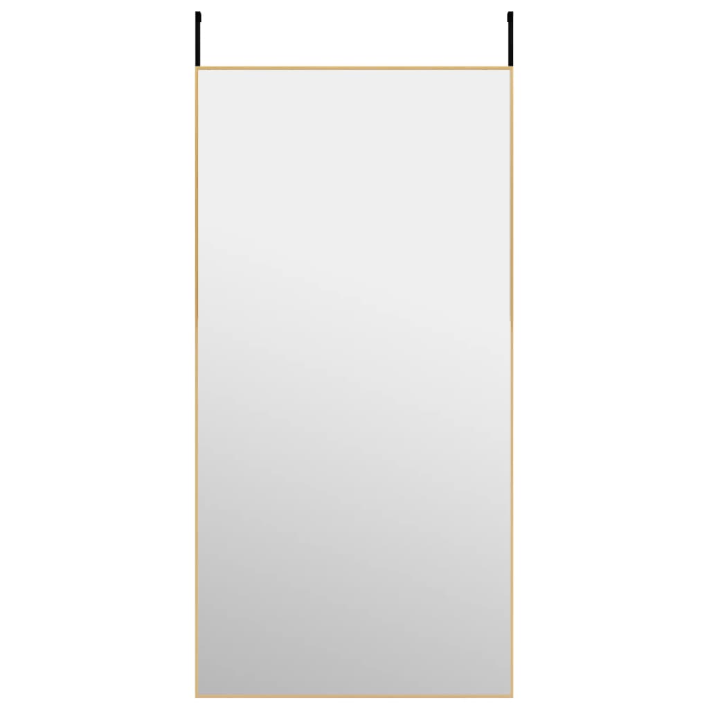 dørspejl 50x100 cm glas og aluminium guldfarvet