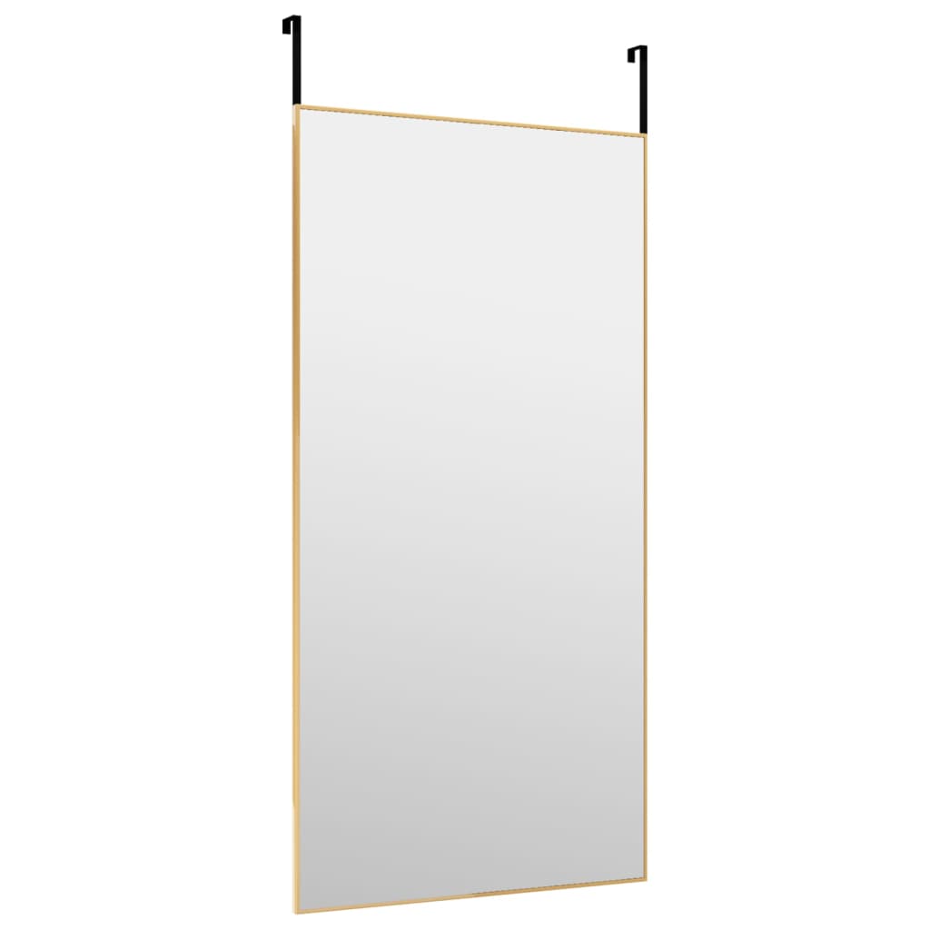 dørspejl 50x100 cm glas og aluminium guldfarvet