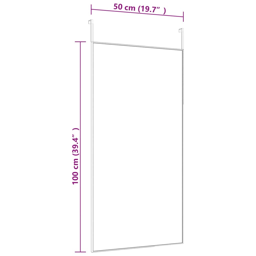 dørspejl 50x100 cm glas og aluminium guldfarvet