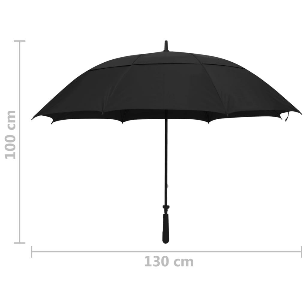 paraply 130 cm sort