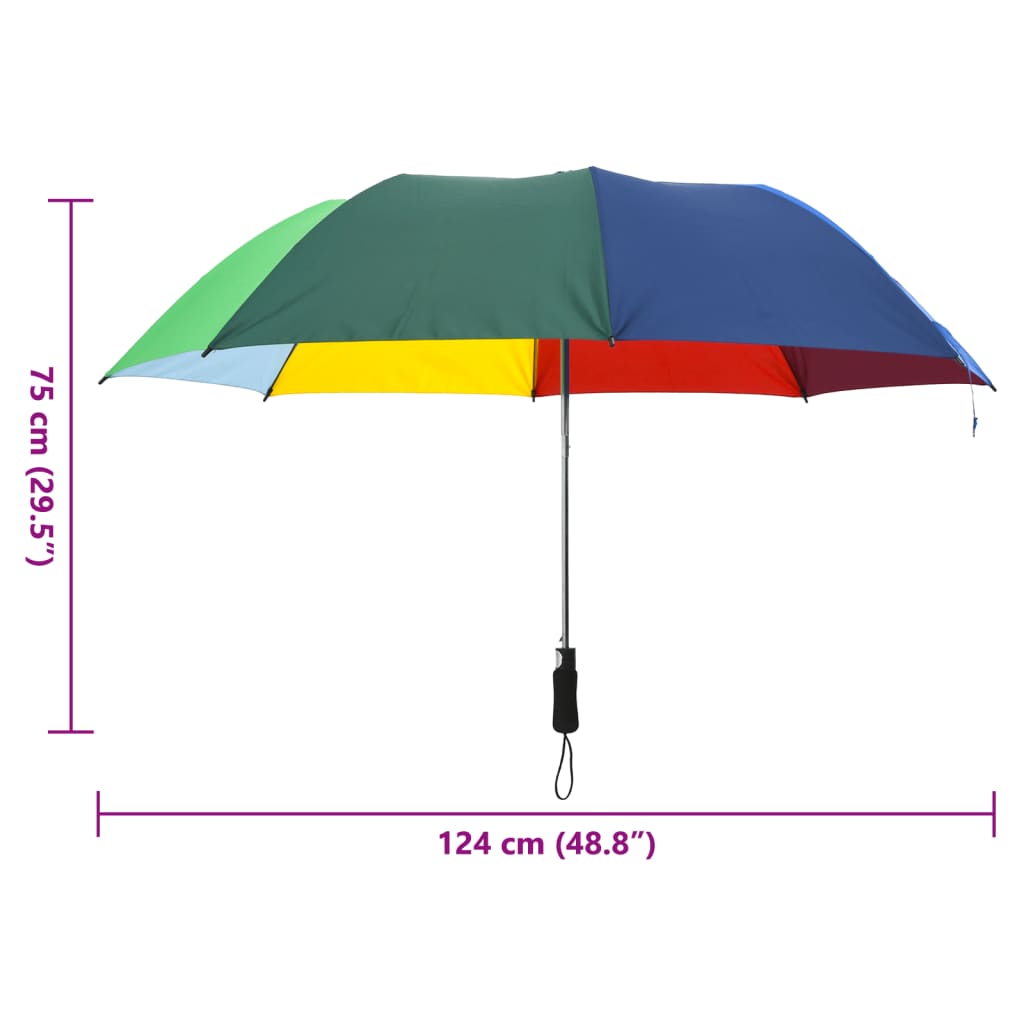 paraply 124 cm automatisk åbning og lukning flerfarvet