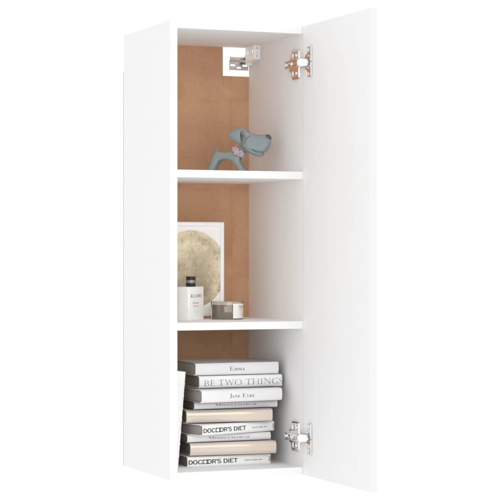 tv-skab 30,5x30x90 cm konstrueret træ hvid