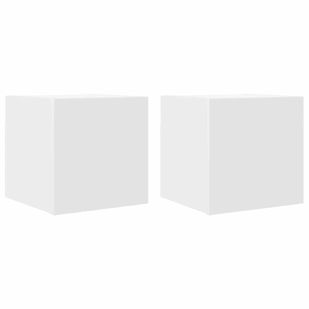 væghængte tv-skabe 2 stk. 30,5x30x30 cm hvid