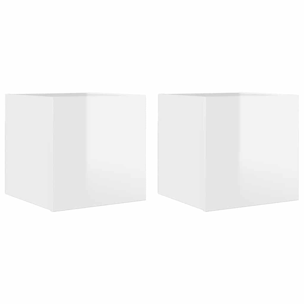 væghængte tv-skabe 2 stk. 30,5x30x30 cm hvid højglans
