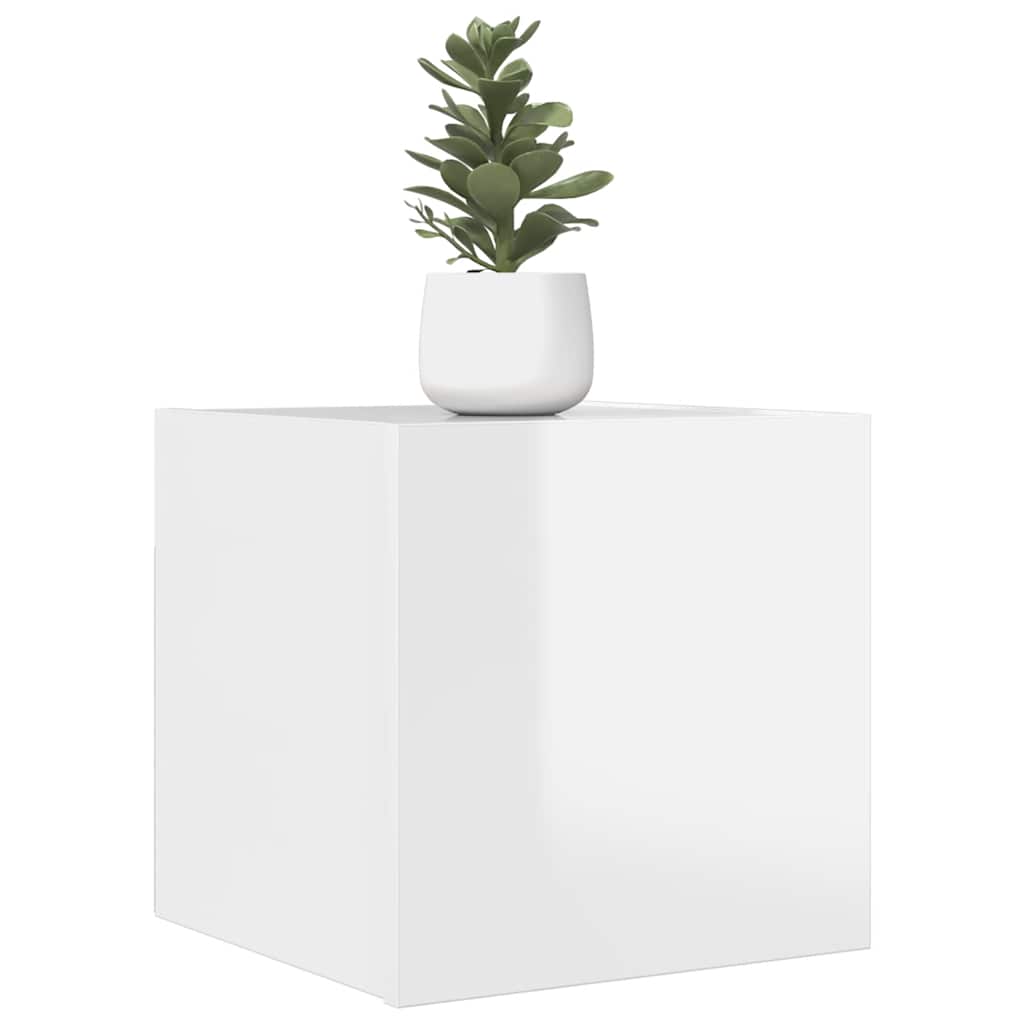 væghængte tv-skabe 2 stk. 30,5x30x30 cm hvid højglans