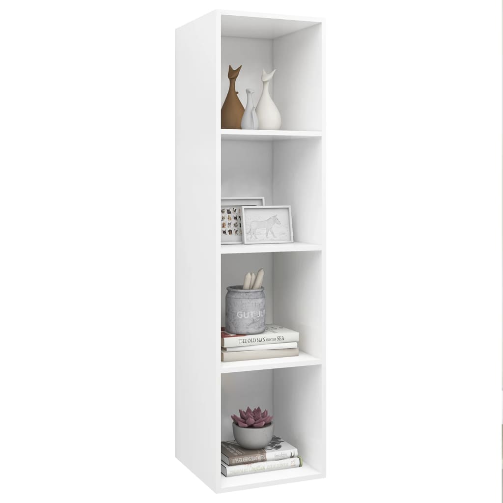 væghængt tv-skab 37x37x142,5 cm konstrueret træ hvid