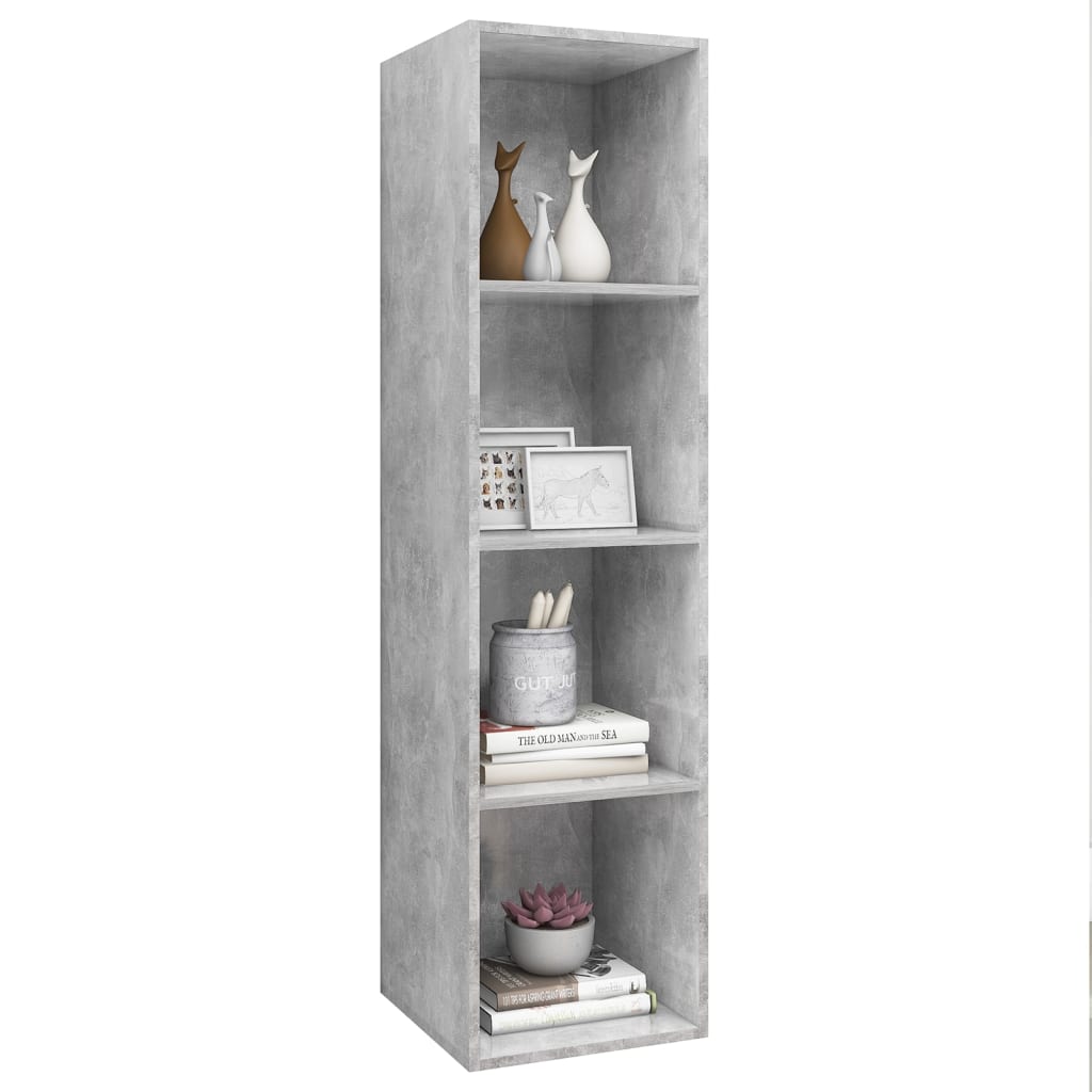 væghængt tv-skab 37x37x142,5 cm konstrueret træ betongrå