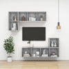 væghængt tv-skab 37x37x142,5 cm konstrueret træ betongrå