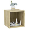 tv-bord 37x35x37 cm konstrueret træ sonoma-eg