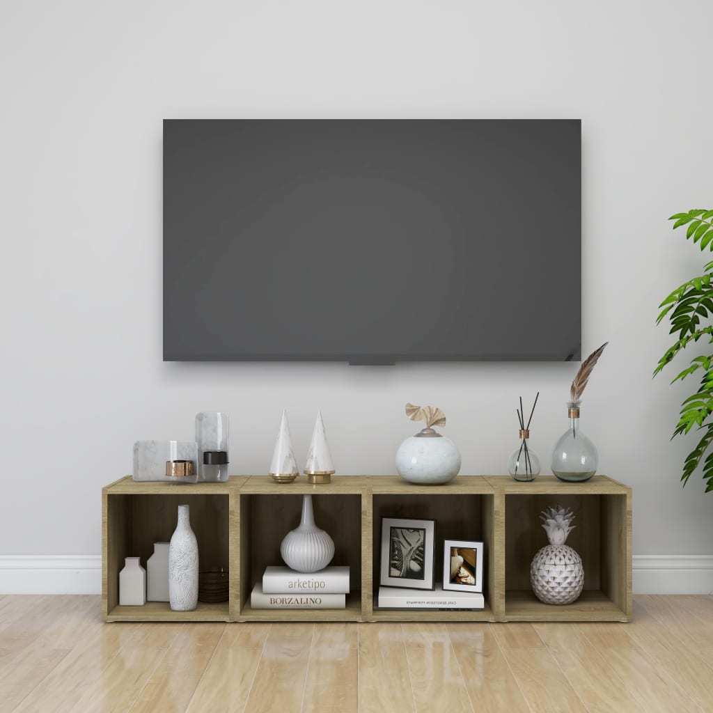tv-borde 2 stk. 37x35x37 cm konstrueret træ sonoma-eg