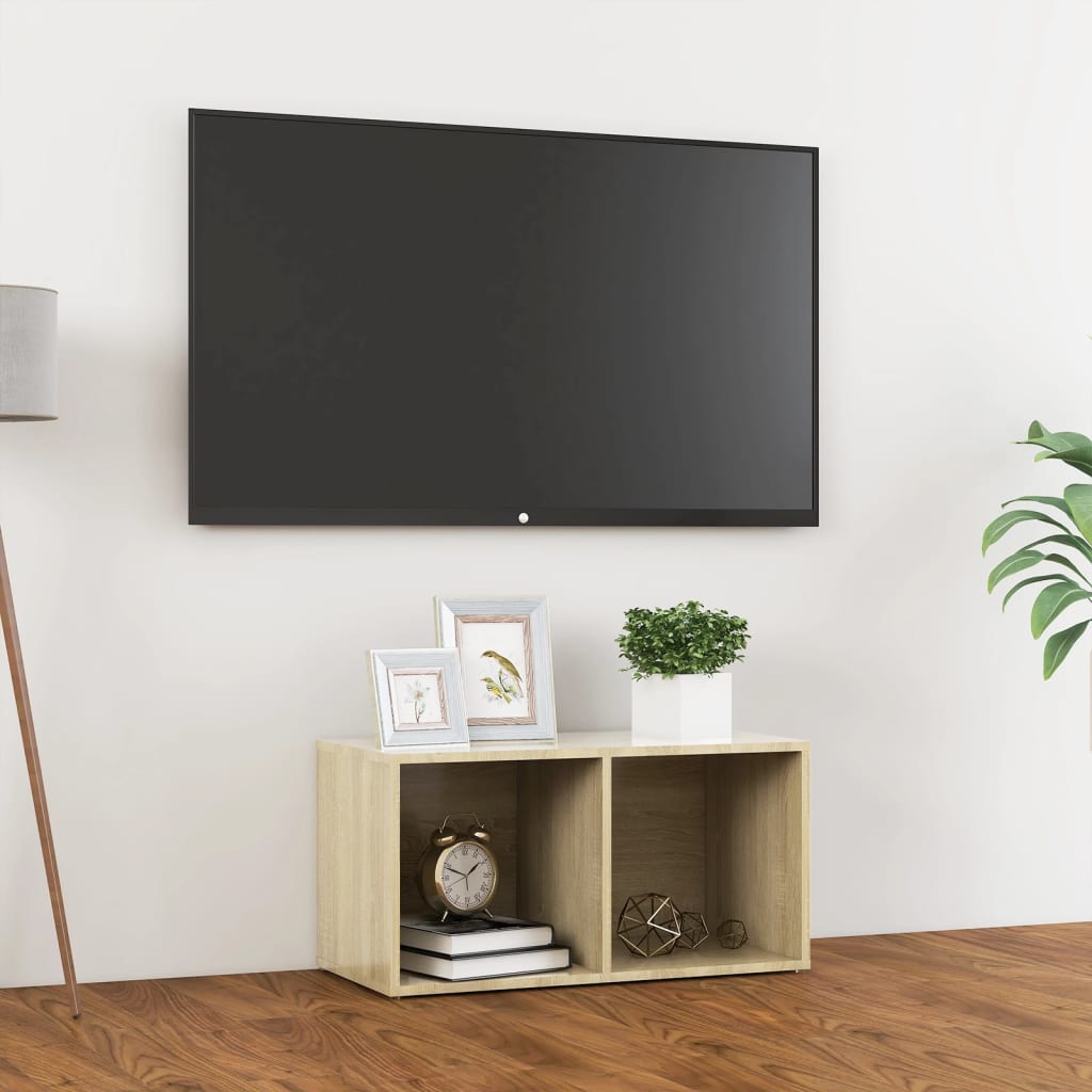 tv-skab 72x35x36,5 cm konstrueret træ sonoma-eg