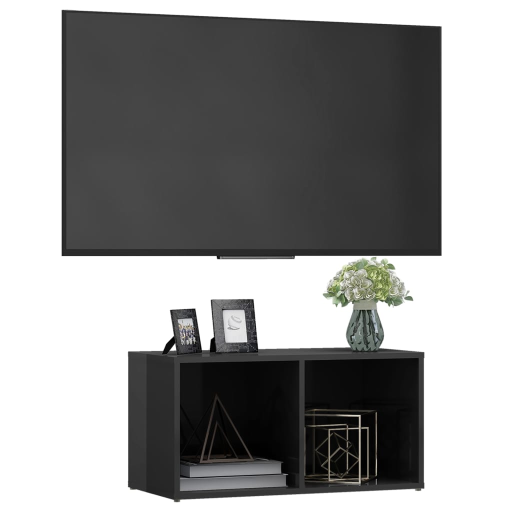 tv-skab 72x35x36,5 cm konstrueret træ grå højglans