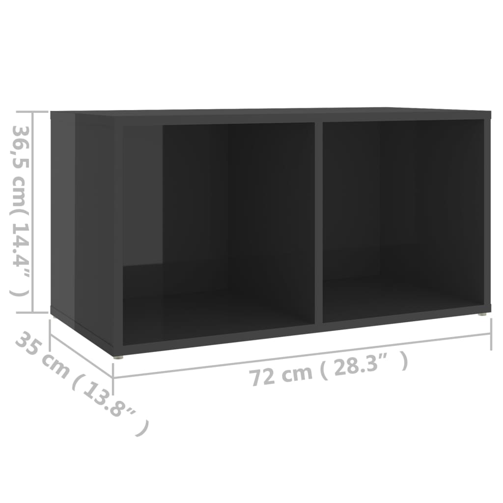 tv-skab 72x35x36,5 cm konstrueret træ grå højglans