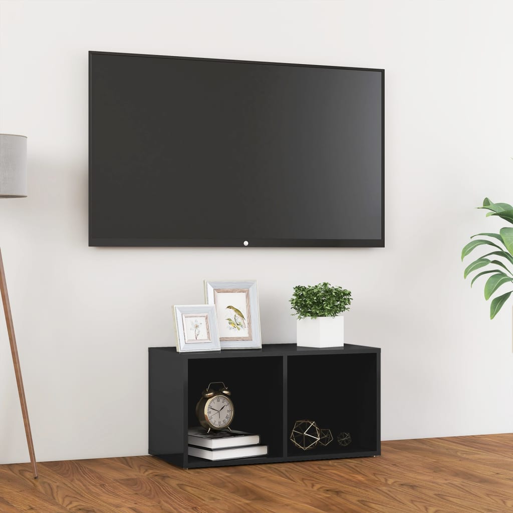 tv-skab 72x35x36,5 cm konstrueret træ grå højglans