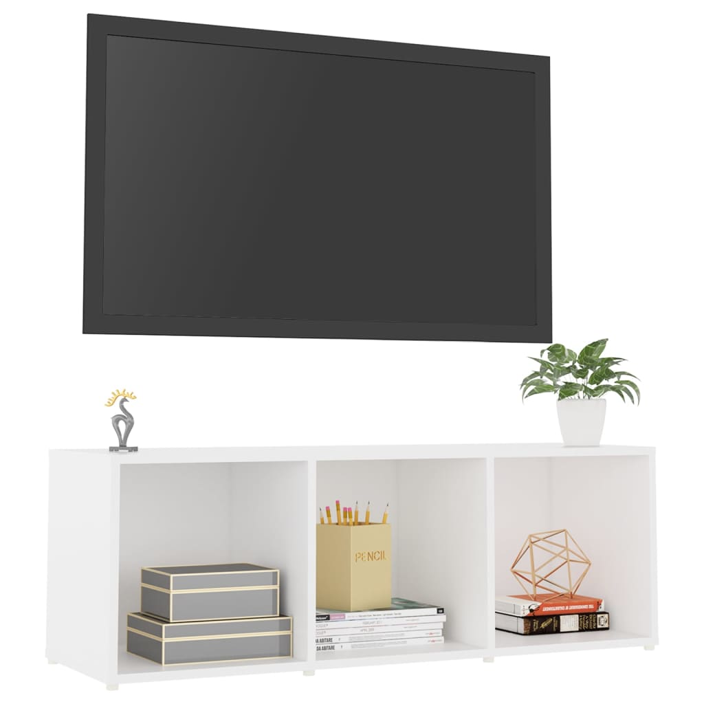 tv-skab 107x35x37 cm konstrueret træ hvid